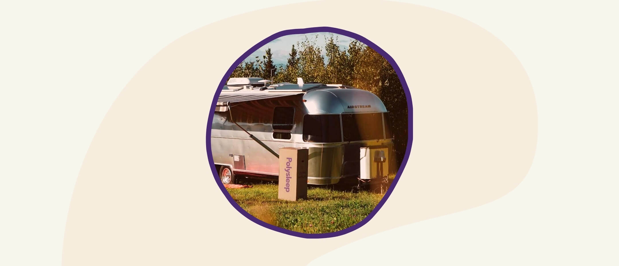 The Polysleep mattress box on a campground next to an RV