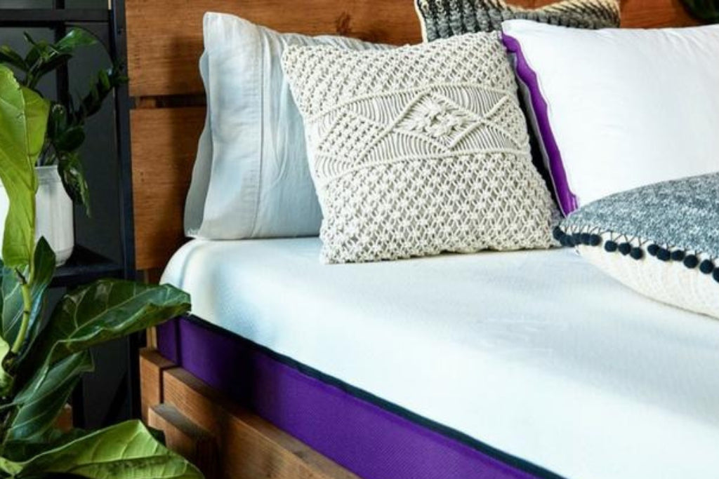 Boho pillows on a Polysleep mattress